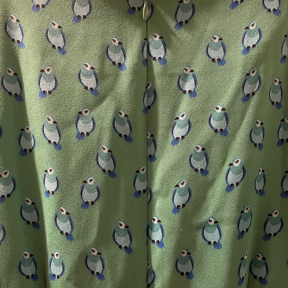 Loft Green Bird Print Dress - Picture 4 of 5